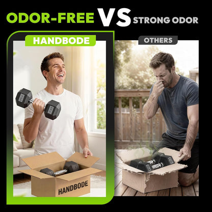 HANDBODE Rubber Coated Hex Dumbbell Set with Rack, 300-840 lb | Fixed Weights Sets with Heavy Duty Storage Stand, Multiple Weight Options Home Gym Equipment for Strength Training