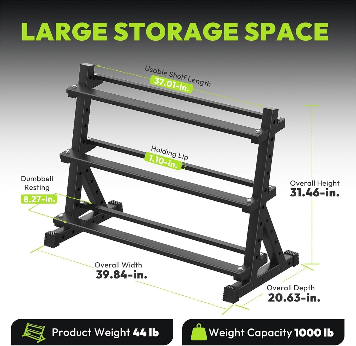 HANDBODE Rubber Coated Hex Dumbbell Set with Rack, 300-840 lb | Fixed Weights Sets with Heavy Duty Storage Stand, Multiple Weight Options Home Gym Equipment for Strength Training