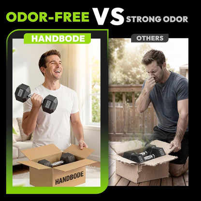 HANDBODE Rubber Coated Hex Dumbbell Set with Rack, 300-840 lb | Fixed Weights Sets with Heavy Duty Storage Stand, Multiple Weight Options Home Gym Equipment for Strength Training