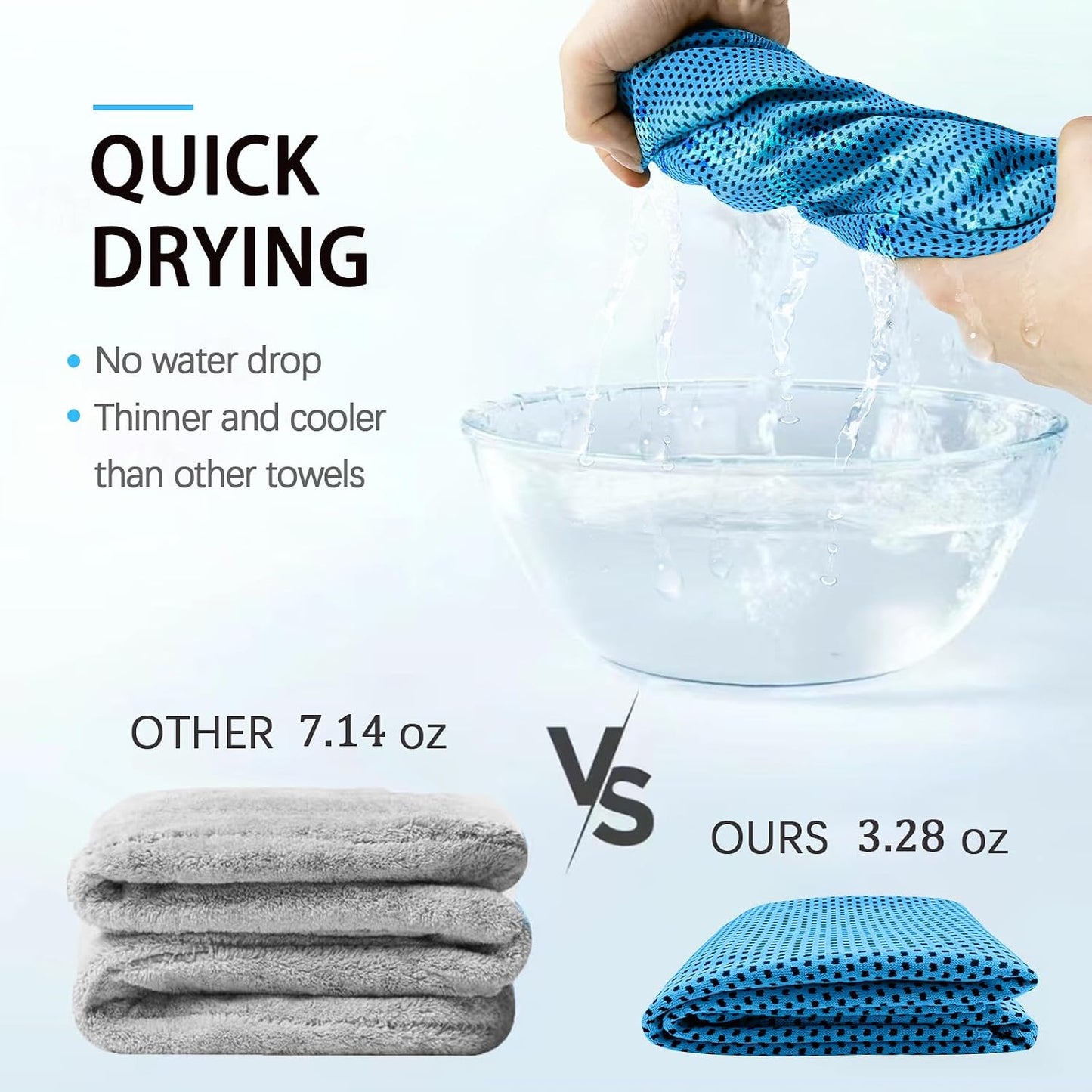 4 Packs Cooling Towel, 40" x 12" Microfiber Cooling Towels for Neck and Face, Soft Breathable Gym Towel for Working Out with Waterproof Bag & Carabiner, Sweat Towels for Running, Yoga, Travel, Climb