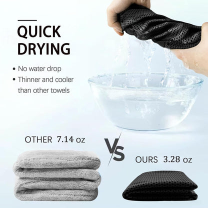 4 Packs Cooling Towel, 40" x 12" Microfiber Cooling Towels for Neck and Face, Soft Breathable Gym Towel for Working Out with Waterproof Bag & Carabiner, Sweat Towels for Running, Yoga, Travel, Climb