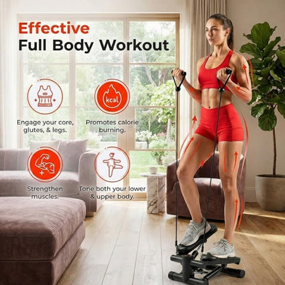 Compact Stepper Machine for Indoor Cardio & Leg Workout | Small Portable Step Exercise Equipment for At-Home Fitness | Quiet & Stable Fitness Stepper | Mini Stair Stepper for Home