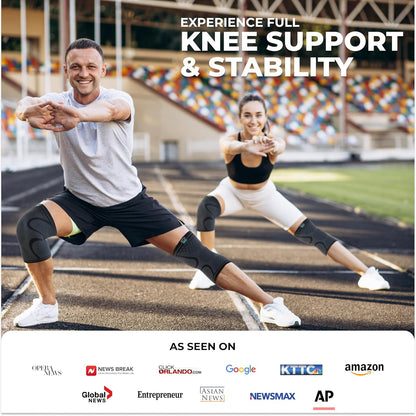 Compression Knee Brace for Women & Men - 2 Pack Knee Brace for Women Running Knee Pain, Knee Support Compression Sleeve, Workout Sports Knee Braces for Meniscus Tear ACL & Arthritis Pain Relief