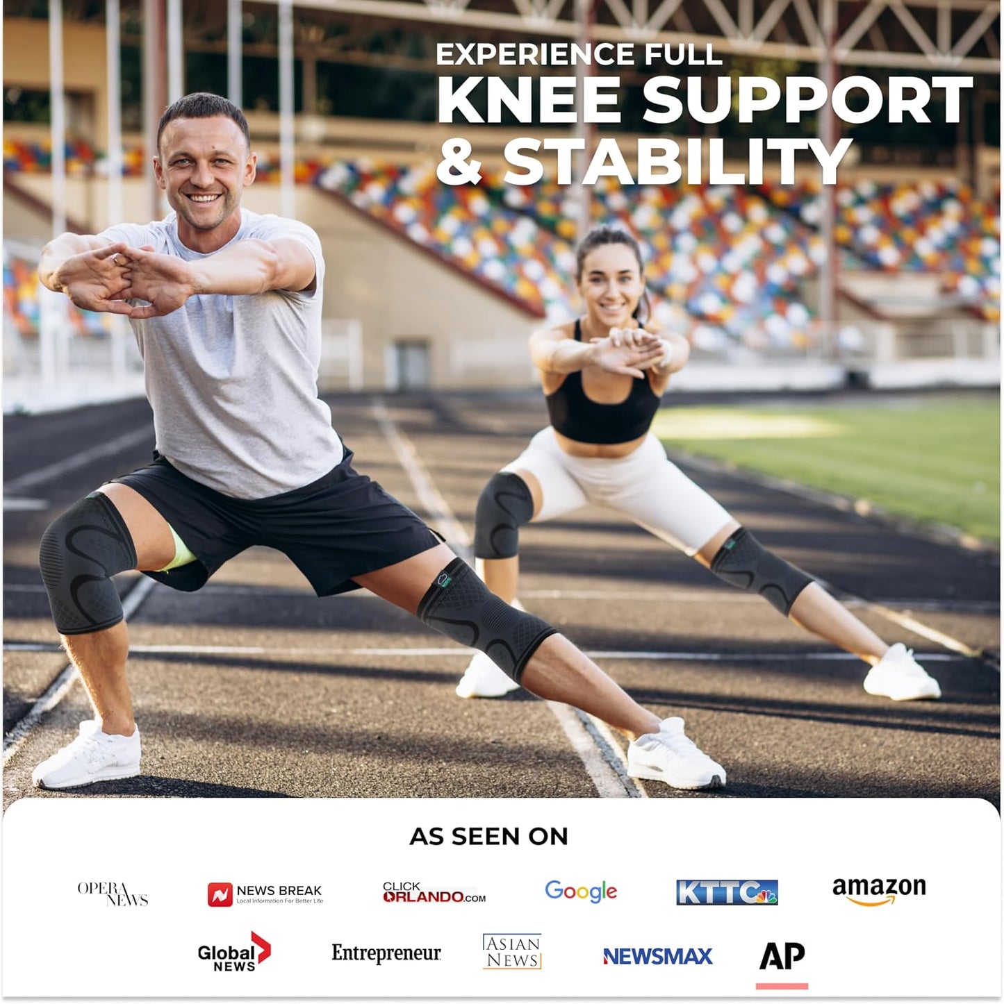 Compression Knee Brace for Women & Men - 2 Pack Knee Brace for Women Running Knee Pain, Knee Support Compression Sleeve, Workout Sports Knee Braces for Meniscus Tear ACL & Arthritis Pain Relief