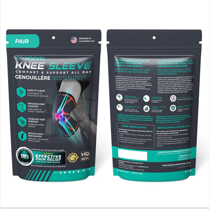 Compression Knee Brace for Women & Men - 2 Pack Knee Brace for Women Running Knee Pain, Knee Support Compression Sleeve, Workout Sports Knee Braces for Meniscus Tear ACL & Arthritis Pain Relief