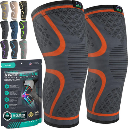 Compression Knee Brace for Women & Men - 2 Pack Knee Brace for Women Running Knee Pain, Knee Support Compression Sleeve, Workout Sports Knee Braces for Meniscus Tear ACL & Arthritis Pain Relief