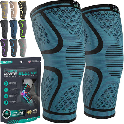 Compression Knee Brace for Women & Men - 2 Pack Knee Brace for Women Running Knee Pain, Knee Support Compression Sleeve, Workout Sports Knee Braces for Meniscus Tear ACL & Arthritis Pain Relief