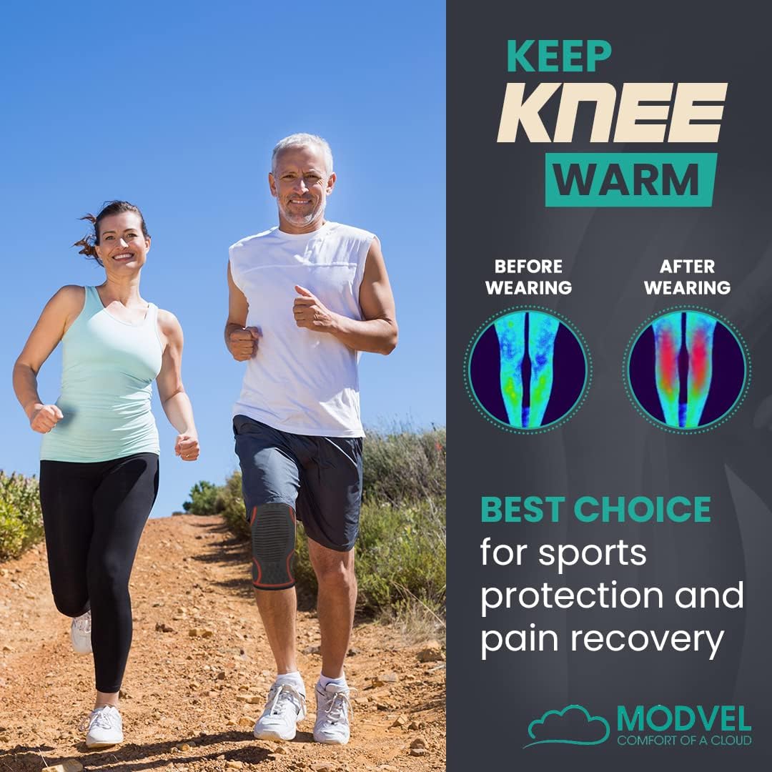 Compression Knee Brace for Women & Men - 2 Pack Knee Brace for Women Running Knee Pain, Knee Support Compression Sleeve, Workout Sports Knee Braces for Meniscus Tear ACL & Arthritis Pain Relief