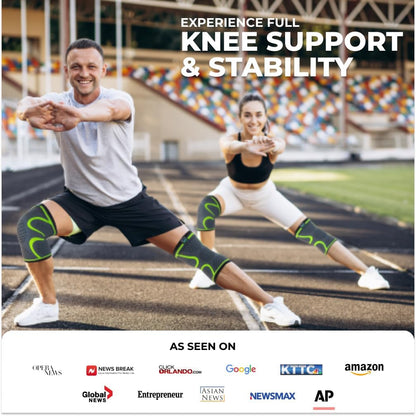 Compression Knee Brace for Women & Men - 2 Pack Knee Brace for Women Running Knee Pain, Knee Support Compression Sleeve, Workout Sports Knee Braces for Meniscus Tear ACL & Arthritis Pain Relief