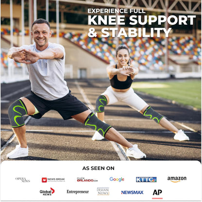 Compression Knee Brace for Women & Men - 2 Pack Knee Brace for Women Running Knee Pain, Knee Support Compression Sleeve, Workout Sports Knee Braces for Meniscus Tear ACL & Arthritis Pain Relief