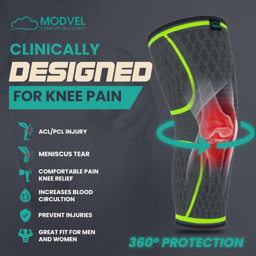 Compression Knee Brace for Women & Men - 2 Pack Knee Brace for Women Running Knee Pain, Knee Support Compression Sleeve, Workout Sports Knee Braces for Meniscus Tear ACL & Arthritis Pain Relief