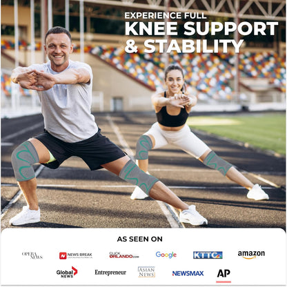 Compression Knee Brace for Women & Men - 2 Pack Knee Brace for Women Running Knee Pain, Knee Support Compression Sleeve, Workout Sports Knee Braces for Meniscus Tear ACL & Arthritis Pain Relief