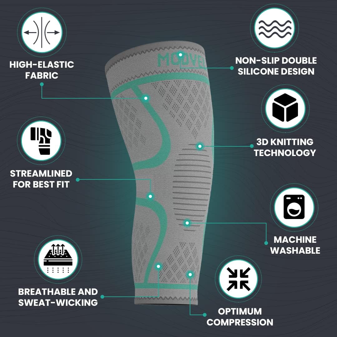 Compression Knee Brace for Women & Men - 2 Pack Knee Brace for Women Running Knee Pain, Knee Support Compression Sleeve, Workout Sports Knee Braces for Meniscus Tear ACL & Arthritis Pain Relief