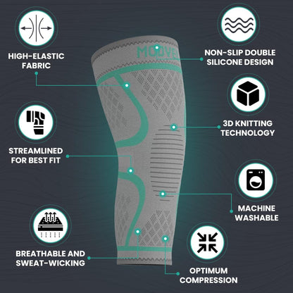 Compression Knee Brace for Women & Men - 2 Pack Knee Brace for Women Running Knee Pain, Knee Support Compression Sleeve, Workout Sports Knee Braces for Meniscus Tear ACL & Arthritis Pain Relief