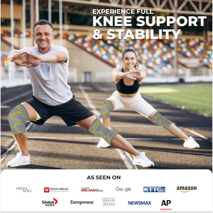 Compression Knee Brace for Women & Men - 2 Pack Knee Brace for Women Running Knee Pain, Knee Support Compression Sleeve, Workout Sports Knee Braces for Meniscus Tear ACL & Arthritis Pain Relief