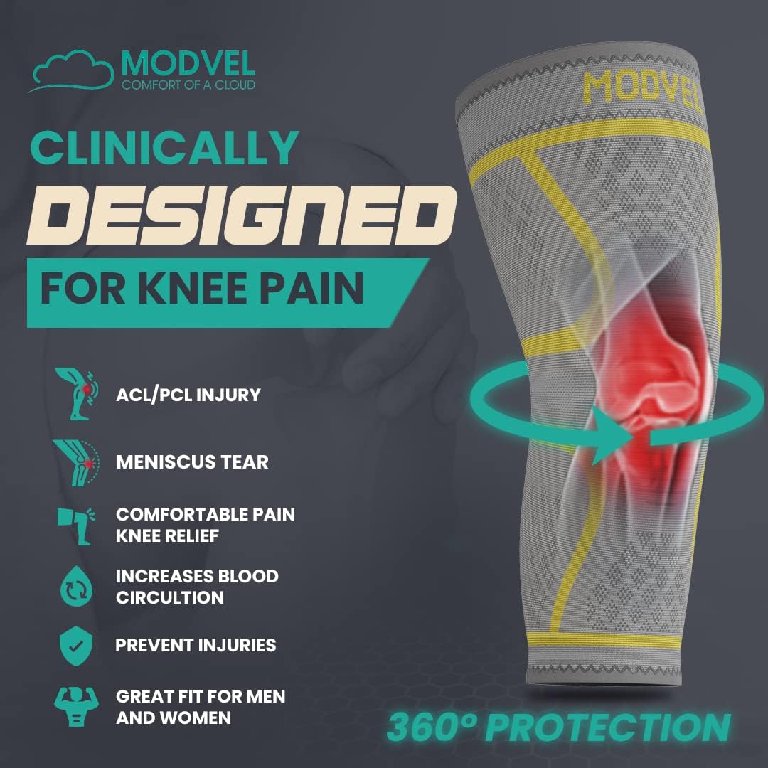 Compression Knee Brace for Women & Men - 2 Pack Knee Brace for Women Running Knee Pain, Knee Support Compression Sleeve, Workout Sports Knee Braces for Meniscus Tear ACL & Arthritis Pain Relief