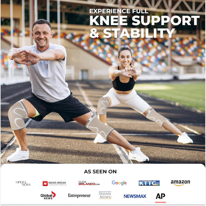 Compression Knee Brace for Women & Men - 2 Pack Knee Brace for Women Running Knee Pain, Knee Support Compression Sleeve, Workout Sports Knee Braces for Meniscus Tear ACL & Arthritis Pain Relief