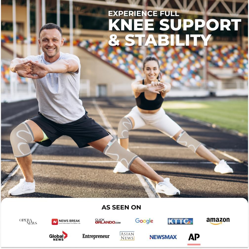 Compression Knee Brace for Women & Men - 2 Pack Knee Brace for Women Running Knee Pain, Knee Support Compression Sleeve, Workout Sports Knee Braces for Meniscus Tear ACL & Arthritis Pain Relief