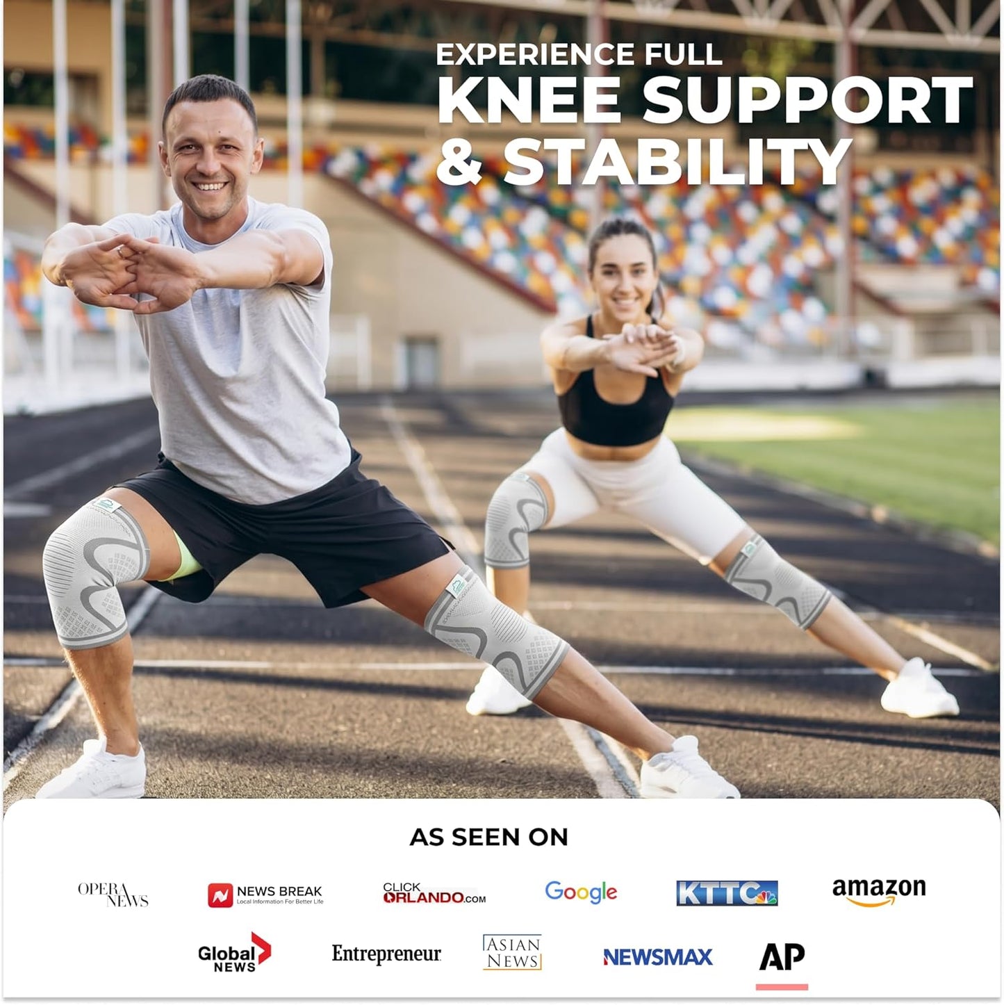 Compression Knee Brace for Women & Men - 2 Pack Knee Brace for Women Running Knee Pain, Knee Support Compression Sleeve, Workout Sports Knee Braces for Meniscus Tear ACL & Arthritis Pain Relief