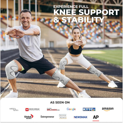 Compression Knee Brace for Women & Men - 2 Pack Knee Brace for Women Running Knee Pain, Knee Support Compression Sleeve, Workout Sports Knee Braces for Meniscus Tear ACL & Arthritis Pain Relief