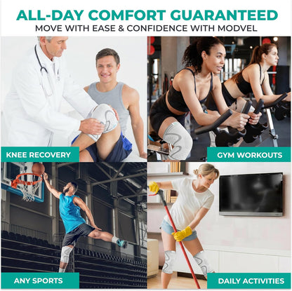 Compression Knee Brace for Women & Men - 2 Pack Knee Brace for Women Running Knee Pain, Knee Support Compression Sleeve, Workout Sports Knee Braces for Meniscus Tear ACL & Arthritis Pain Relief