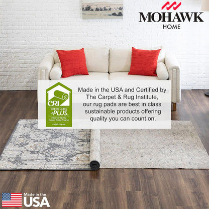 Non Slip Rug Pad 3' x 5'- 1/4" Thick Felt + Latex Rubber Gripper - Dual Surface Cushion for Hardwood, Carpet, Tile Floors, Made in USA - Colors B