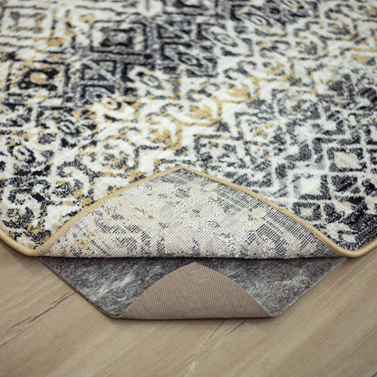 Non Slip Rug Pad 3' x 5'- 1/4" Thick Felt + Latex Rubber Gripper - Dual Surface Cushion for Hardwood, Carpet, Tile Floors, Made in USA - Colors B