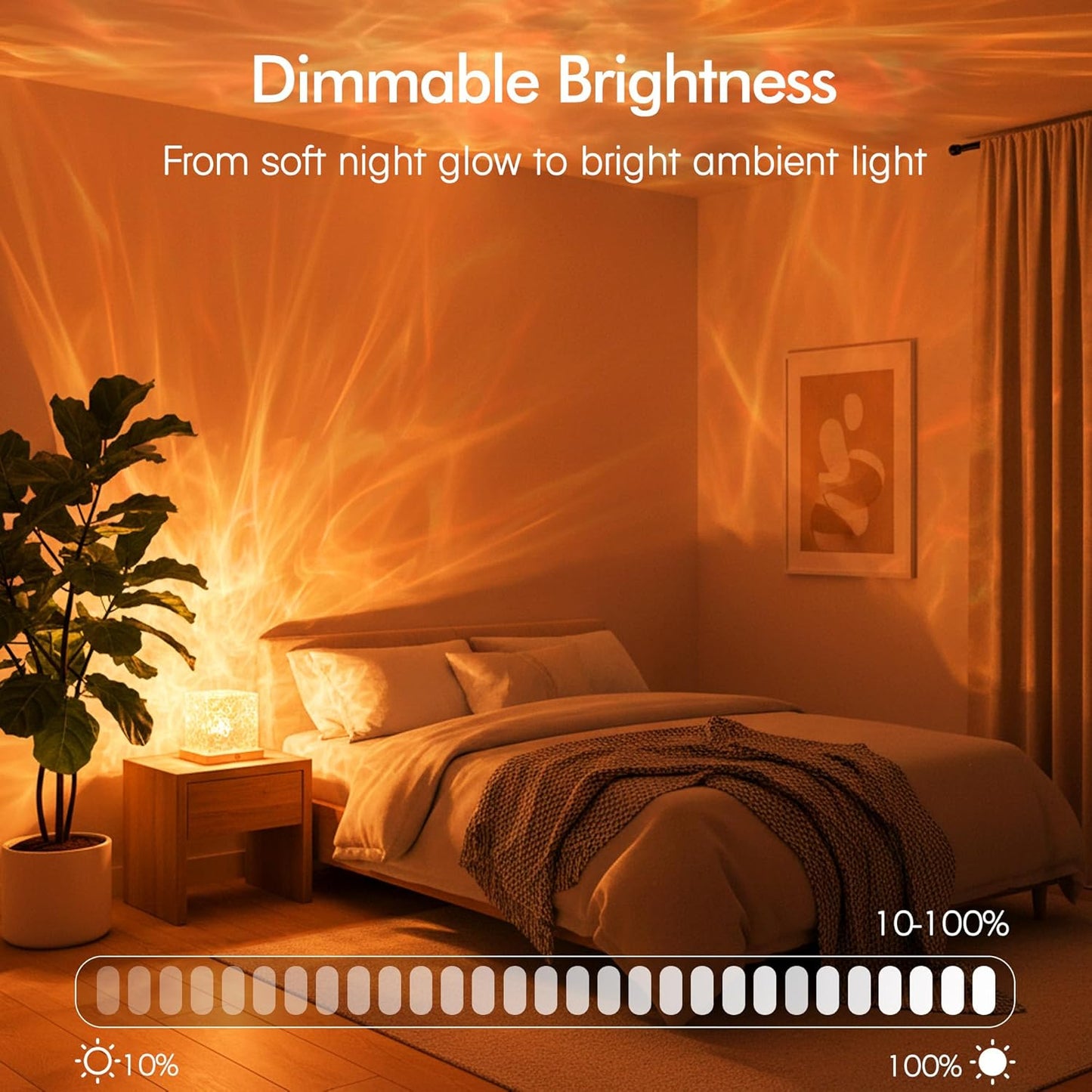 Waterproof Shower Light, Rechargeable Shower Lamp with 16 Color Changeable, Wireless Bathroom Lamp Mood Lighting with Touch & Remote Control, LED Ocean Wave Projector Light for Inside Shower, Bedroom