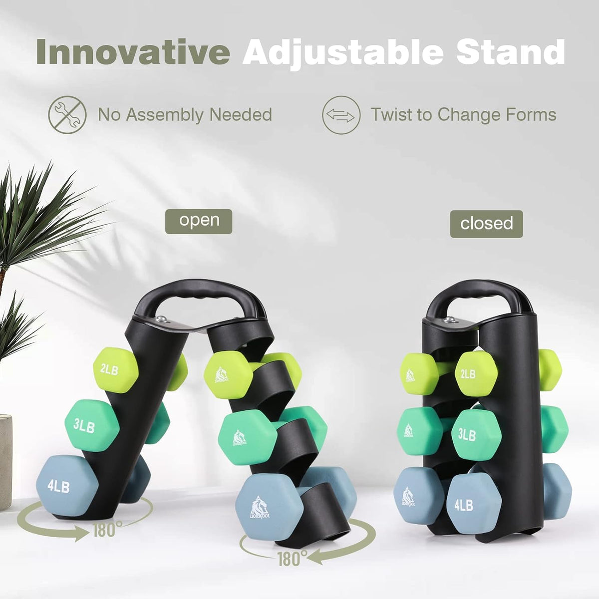 Set of 2 Neoprene Coated Dumbbell Hand Weights, Anti-Slip and Anti-Roll Hex Dumbbells in Pair for Strength Training, Resistance Training