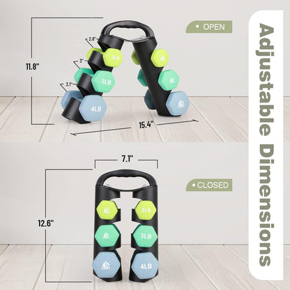 Set of 2 Neoprene Coated Dumbbell Hand Weights, Anti-Slip and Anti-Roll Hex Dumbbells in Pair for Strength Training, Resistance Training