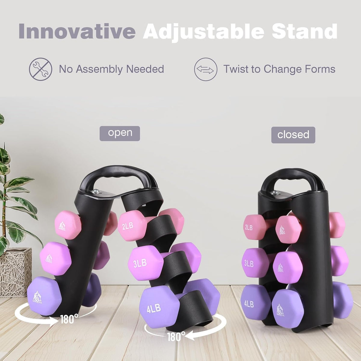 Set of 2 Neoprene Coated Dumbbell Hand Weights, Anti-Slip and Anti-Roll Hex Dumbbells in Pair for Strength Training, Resistance Training