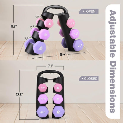 Set of 2 Neoprene Coated Dumbbell Hand Weights, Anti-Slip and Anti-Roll Hex Dumbbells in Pair for Strength Training, Resistance Training