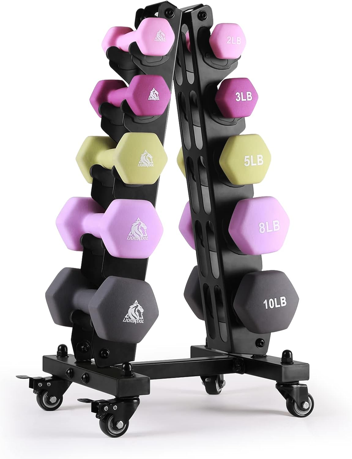 Set of 2 Neoprene Coated Dumbbell Hand Weights, Anti-Slip and Anti-Roll Hex Dumbbells in Pair for Strength Training, Resistance Training