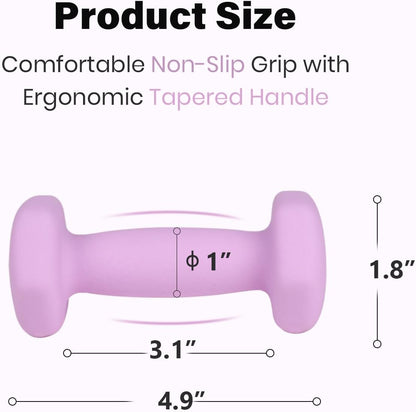 Set of 2 Neoprene Coated Dumbbell Hand Weights, Anti-Slip and Anti-Roll Hex Dumbbells in Pair for Strength Training, Resistance Training