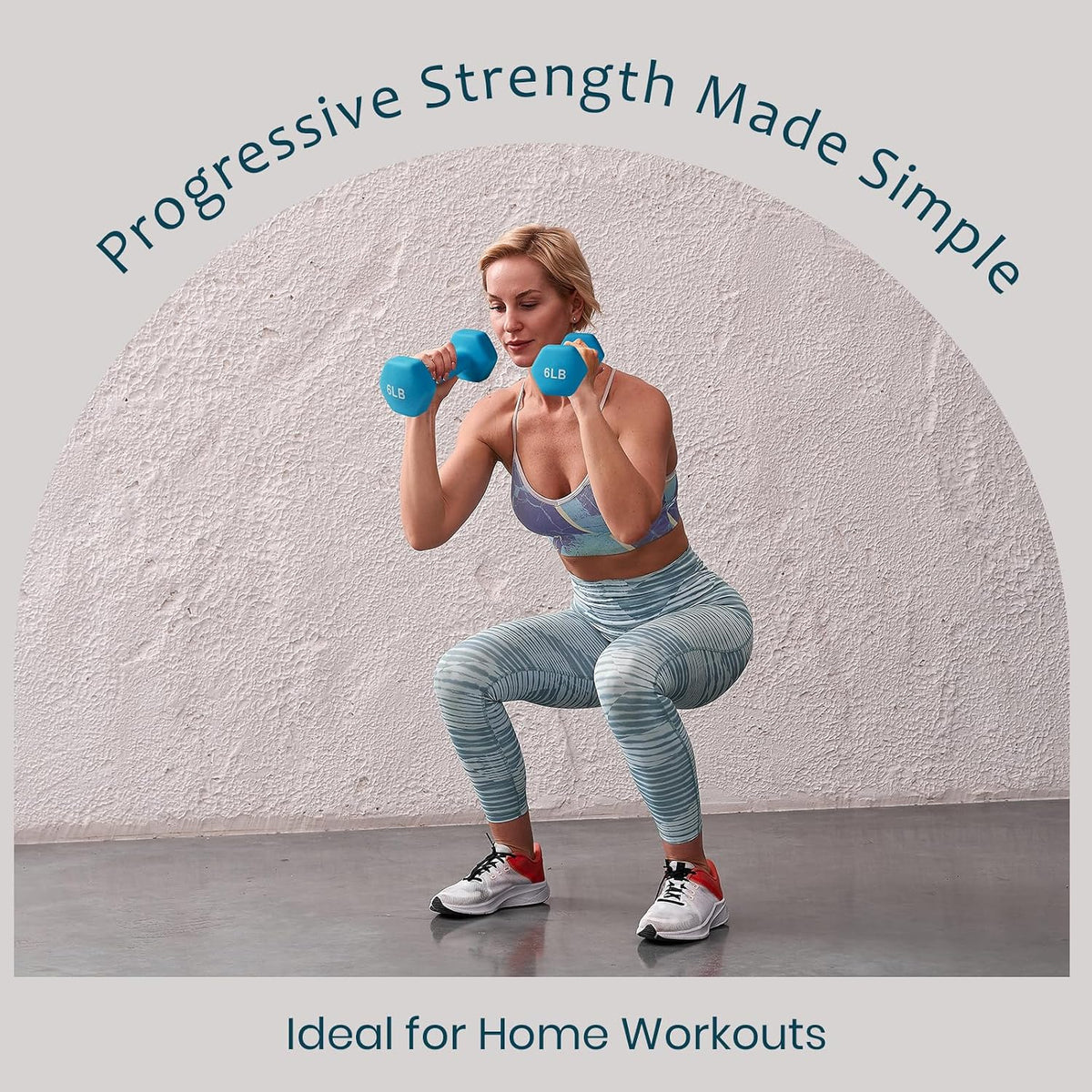 Set of 2 Neoprene Coated Dumbbell Hand Weights, Anti-Slip and Anti-Roll Hex Dumbbells in Pair for Strength Training, Resistance Training