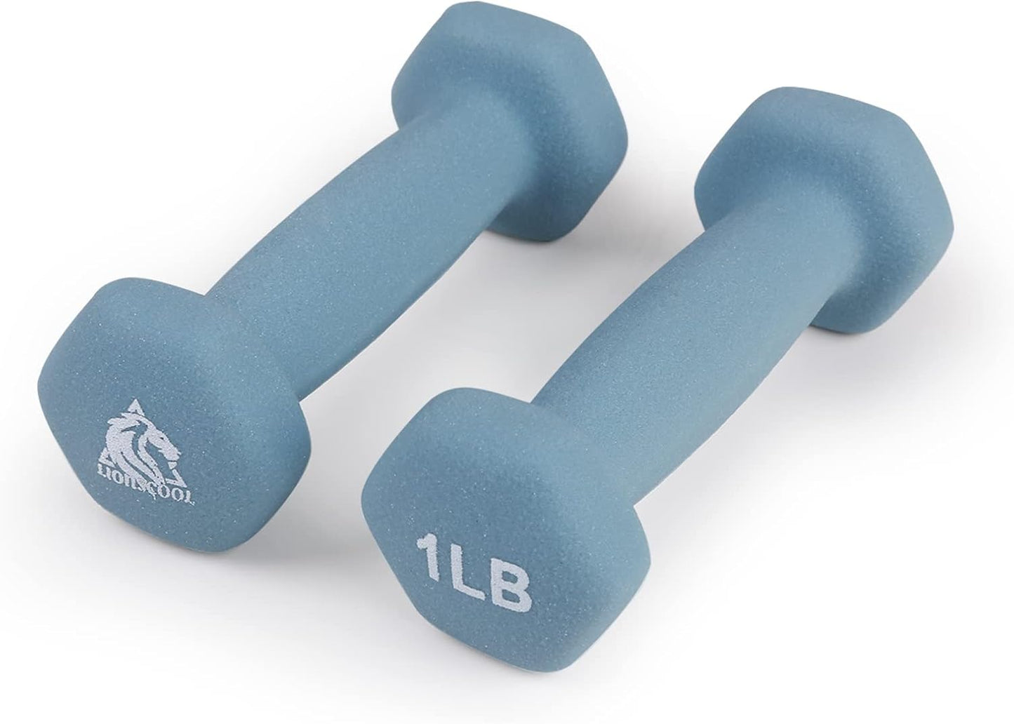 Set of 2 Neoprene Coated Dumbbell Hand Weights, Anti-Slip and Anti-Roll Hex Dumbbells in Pair for Strength Training, Resistance Training