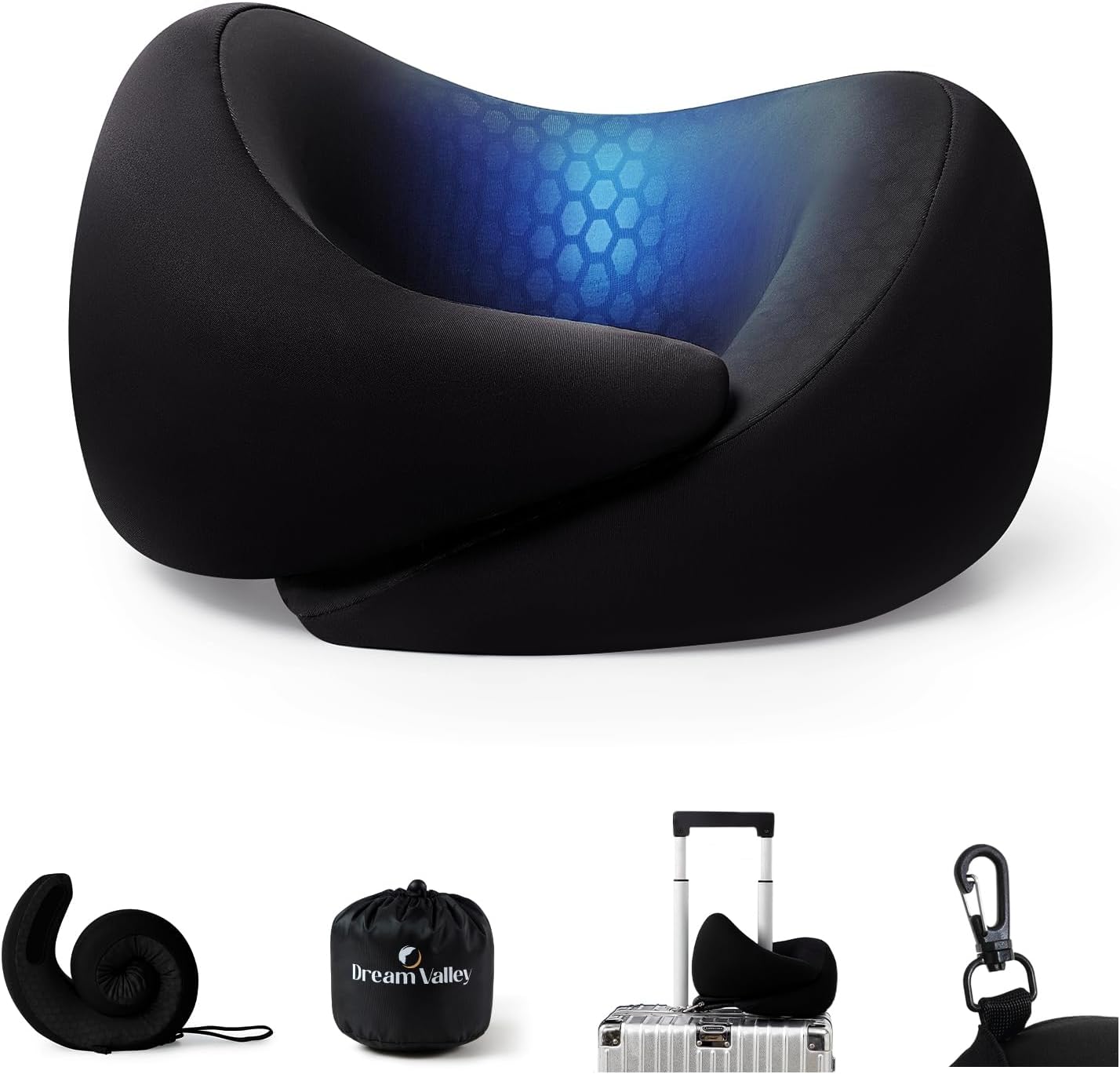 ® Memory Foam Travel Neck Pillow for Airplanes, Charcoal Gray