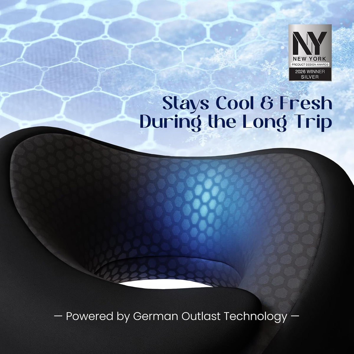 ® Memory Foam Travel Neck Pillow for Airplanes, Charcoal Gray