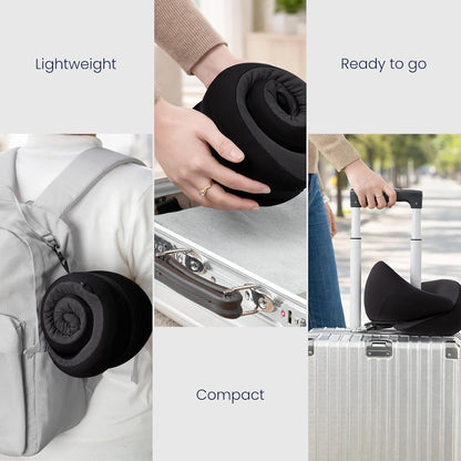 ® Memory Foam Travel Neck Pillow for Airplanes, Charcoal Gray