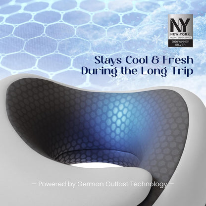® Memory Foam Travel Neck Pillow for Airplanes, Charcoal Gray