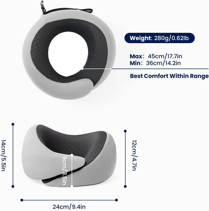 ® Memory Foam Travel Neck Pillow for Airplanes, Charcoal Gray