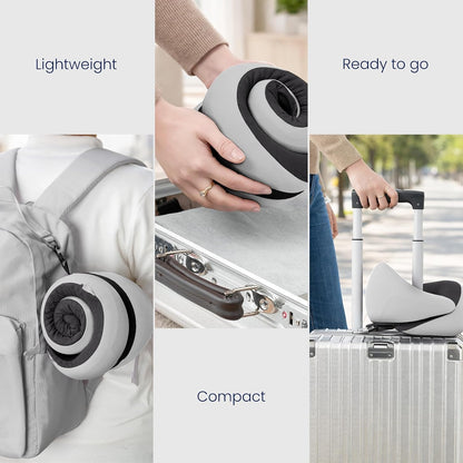 ® Memory Foam Travel Neck Pillow for Airplanes, Charcoal Gray