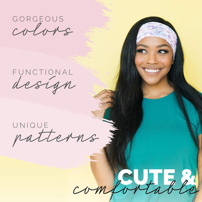 Wide Workout Headbands for Women – Non-Slip Sweatbands for Gym, Running & Yoga