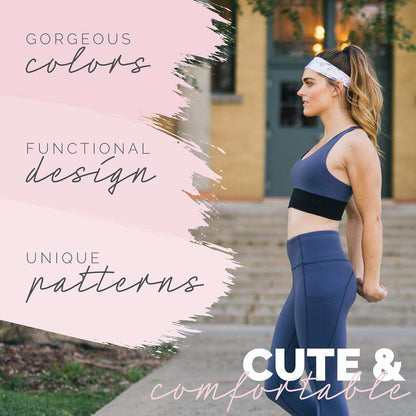 Wide Workout Headbands for Women – Non-Slip Sweatbands for Gym, Running & Yoga