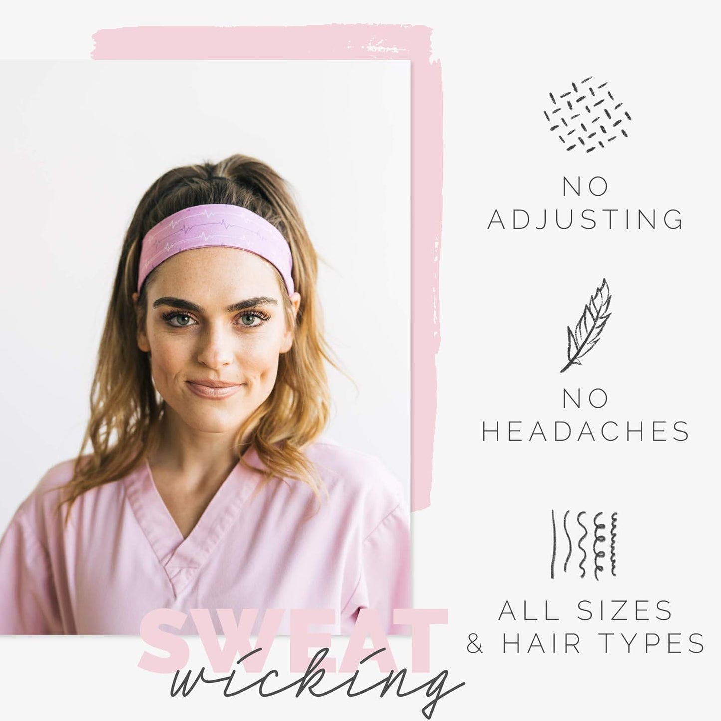 Wide Workout Headbands for Women – Non-Slip Sweatbands for Gym, Running & Yoga