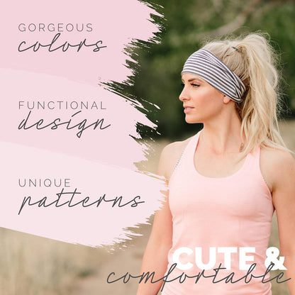 Wide Workout Headbands for Women – Non-Slip Sweatbands for Gym, Running & Yoga