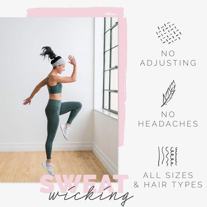 Wide Workout Headbands for Women – Non-Slip Sweatbands for Gym, Running & Yoga