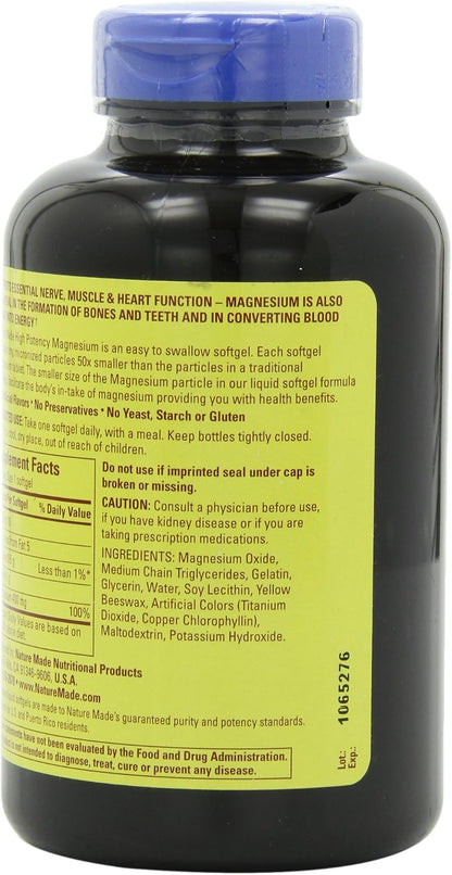 Nature Made Magnesium Oxide Extra Strength 400 mg, 110 Softgels