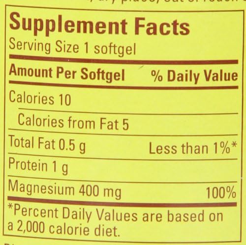 Nature Made Magnesium Oxide Extra Strength 400 mg, 110 Softgels