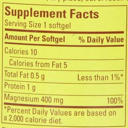 Nature Made Magnesium Oxide Extra Strength 400 mg, 110 Softgels